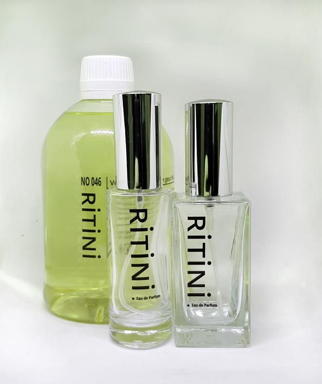 RiTiNi man 122 fragrance 500 ml refill bottle with two empty perfume bottles, inspired by CAROLINE HERRERA 212 SEXY.